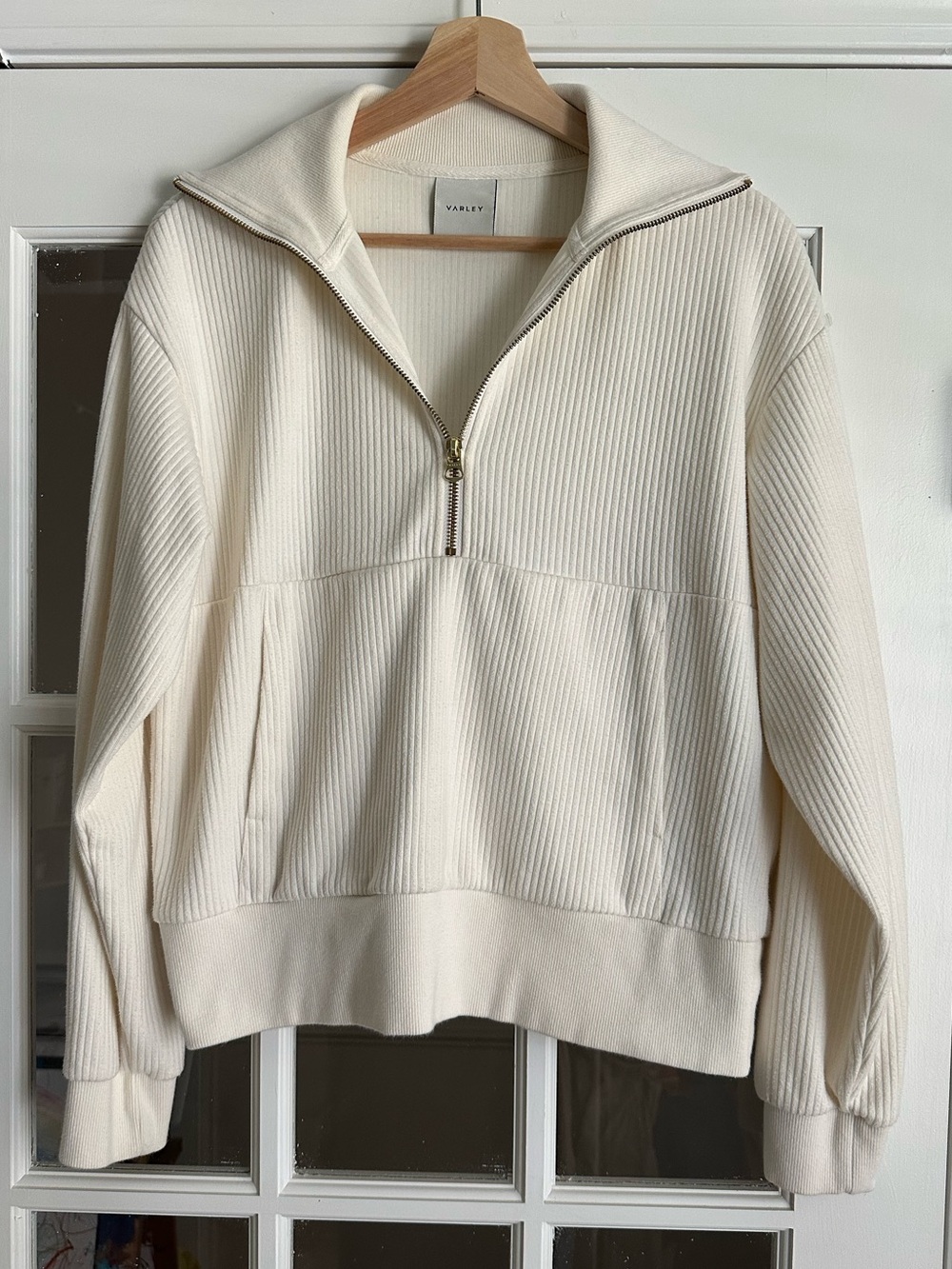Varley ribbed quarter zip sweatshirt